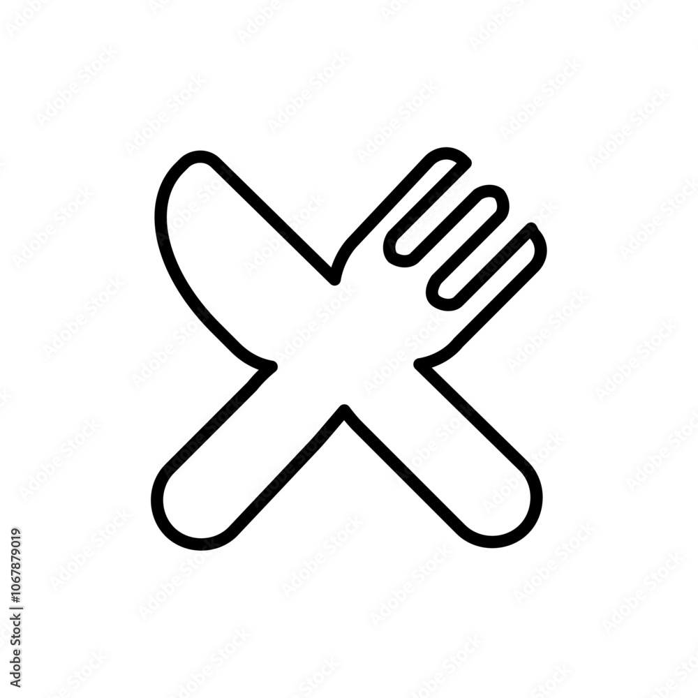 Obraz premium Cutlery icon Outline set in black and white color