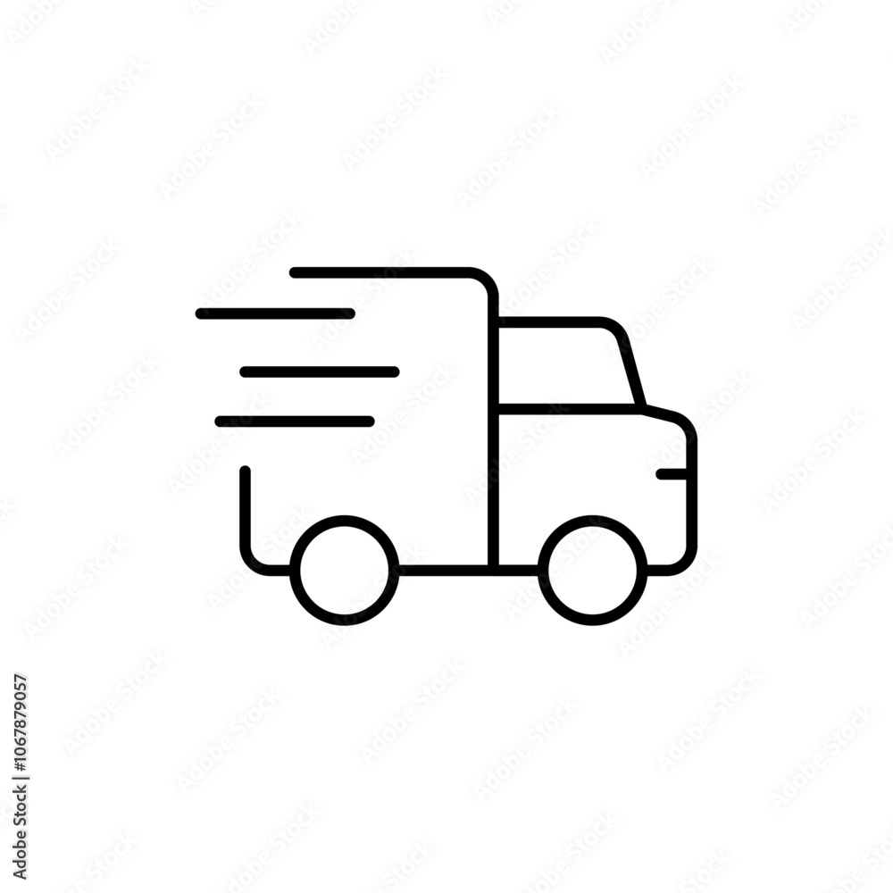 Delivery icon Outline set in black and white color Delivery icon Outline set in black and white color