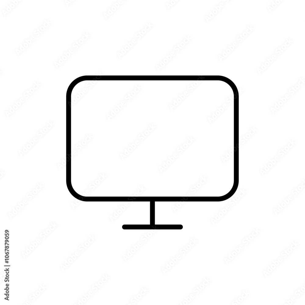 Desktop icon Outline set in black and white color Desktop icon Outline set in black and white color