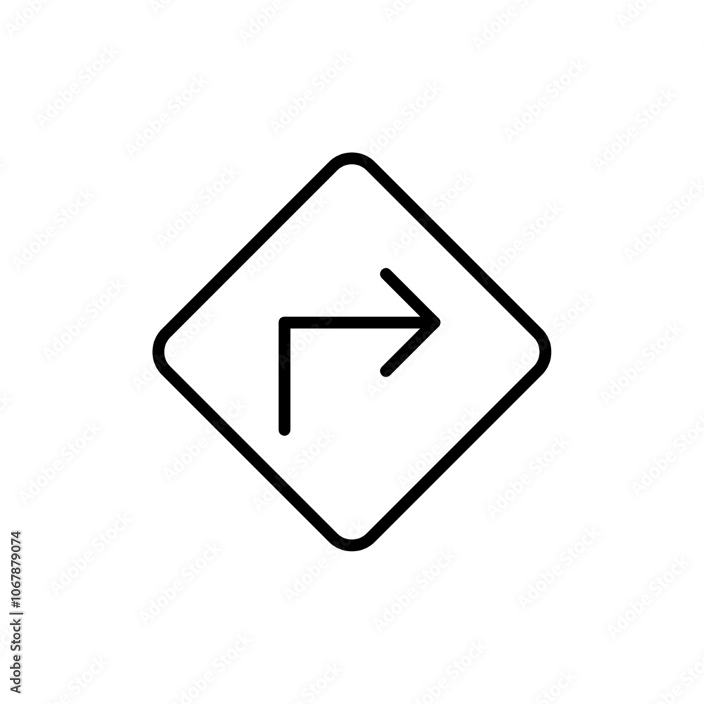 Directions icon Outline set in black and white color Directions icon Outline set in black and white color
