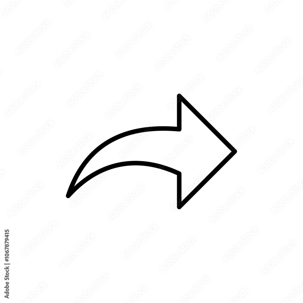 Forward icon Outline set in black and white color Forward icon Outline set in black and white color