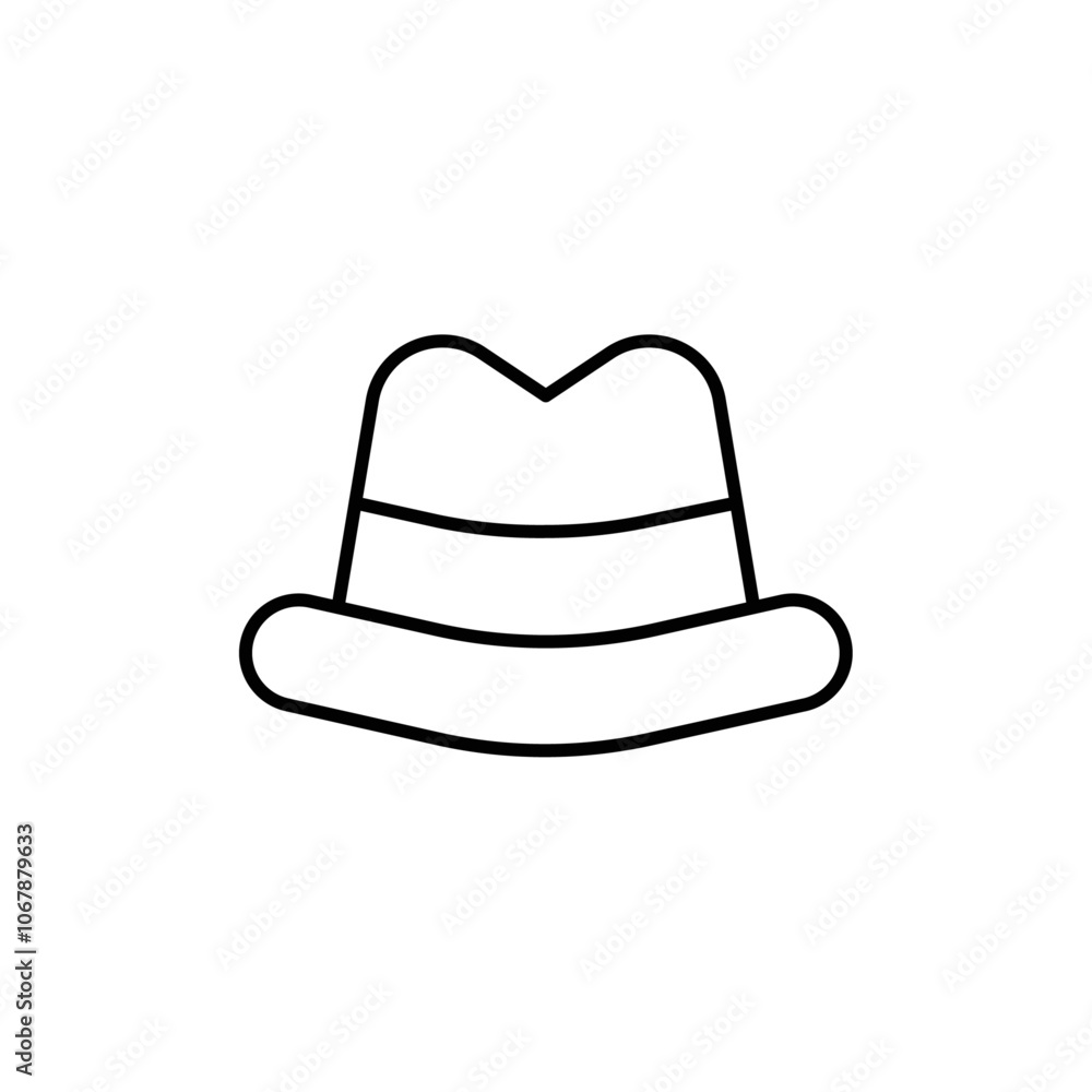 Hat icon Outline set in black and white color Hat icon Outline set in black and white color
