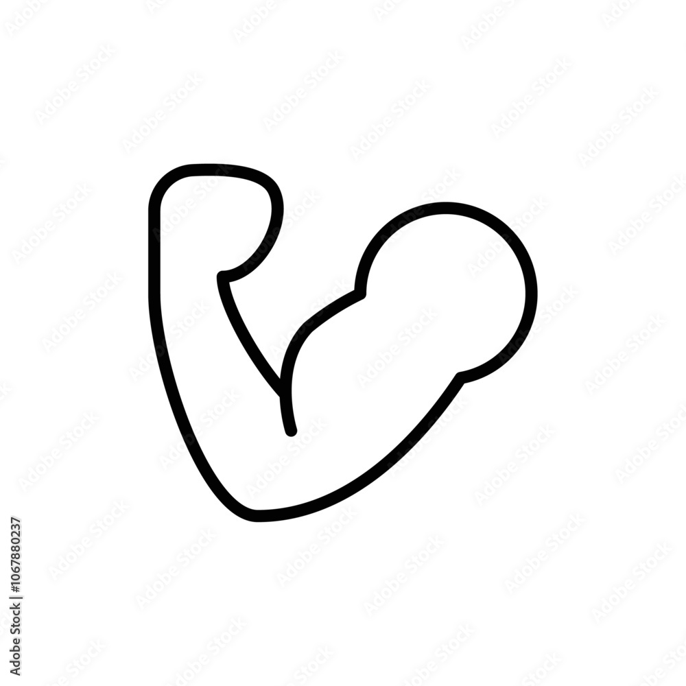Muscle icon Outline set in black and white color Muscle icon Outline set in black and white color
