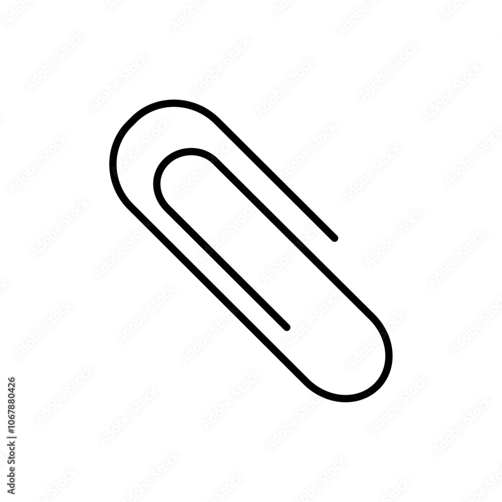 Paperclip icon Outline set in black and white color Paperclip icon Outline set in black and white color