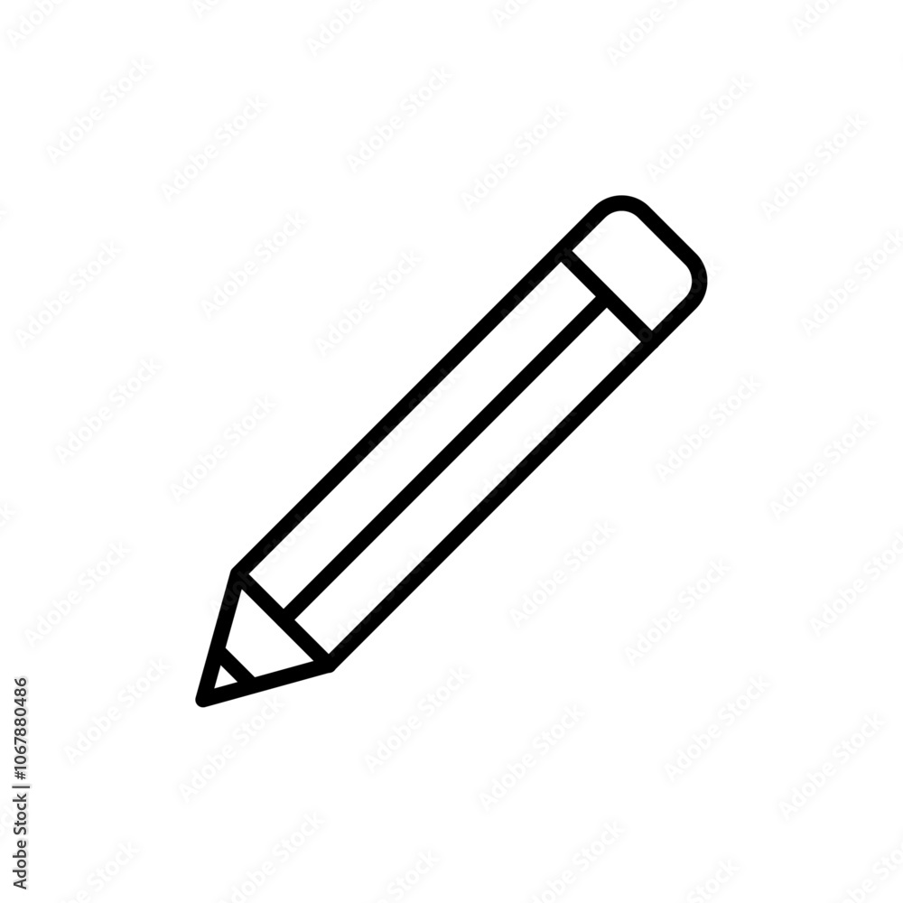 Pencil icon Outline set in black and white color Pencil icon Outline set in black and white color