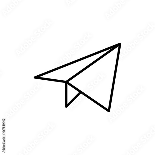 Paper plane icon Outline set in black and white color