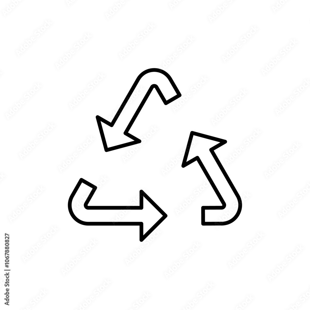 Reuse icon Outline set in black and white color Reuse icon Outline set in black and white color