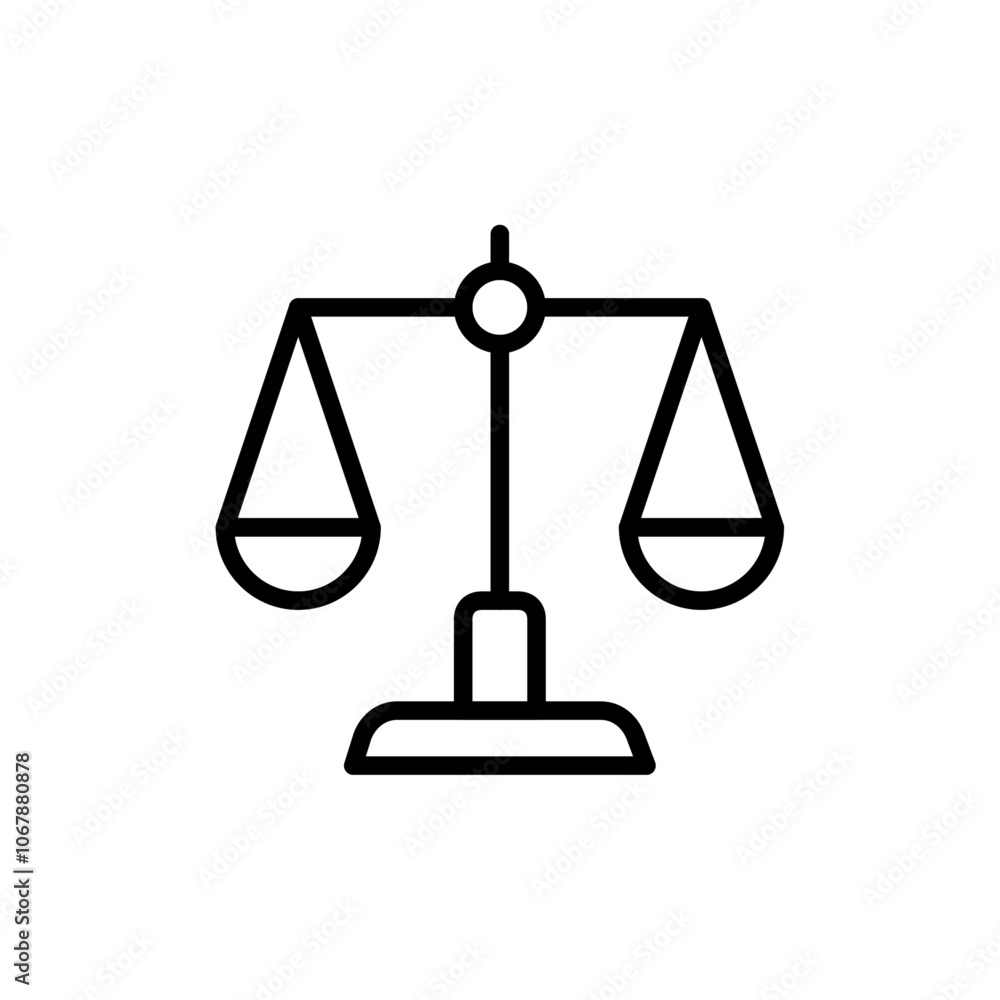 Scale icon Outline set in black and white color Scale icon Outline set in black and white color
