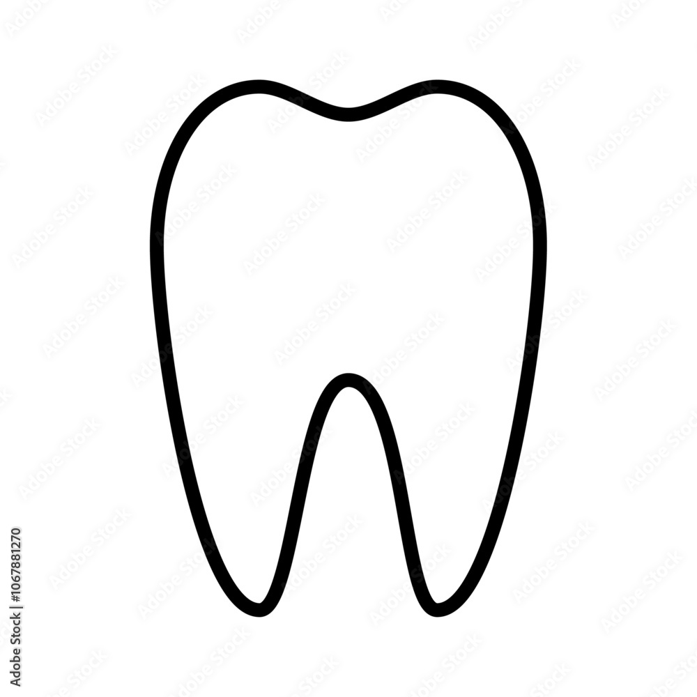 Tooth icon Outline set in black and white color Tooth icon Outline set in black and white color