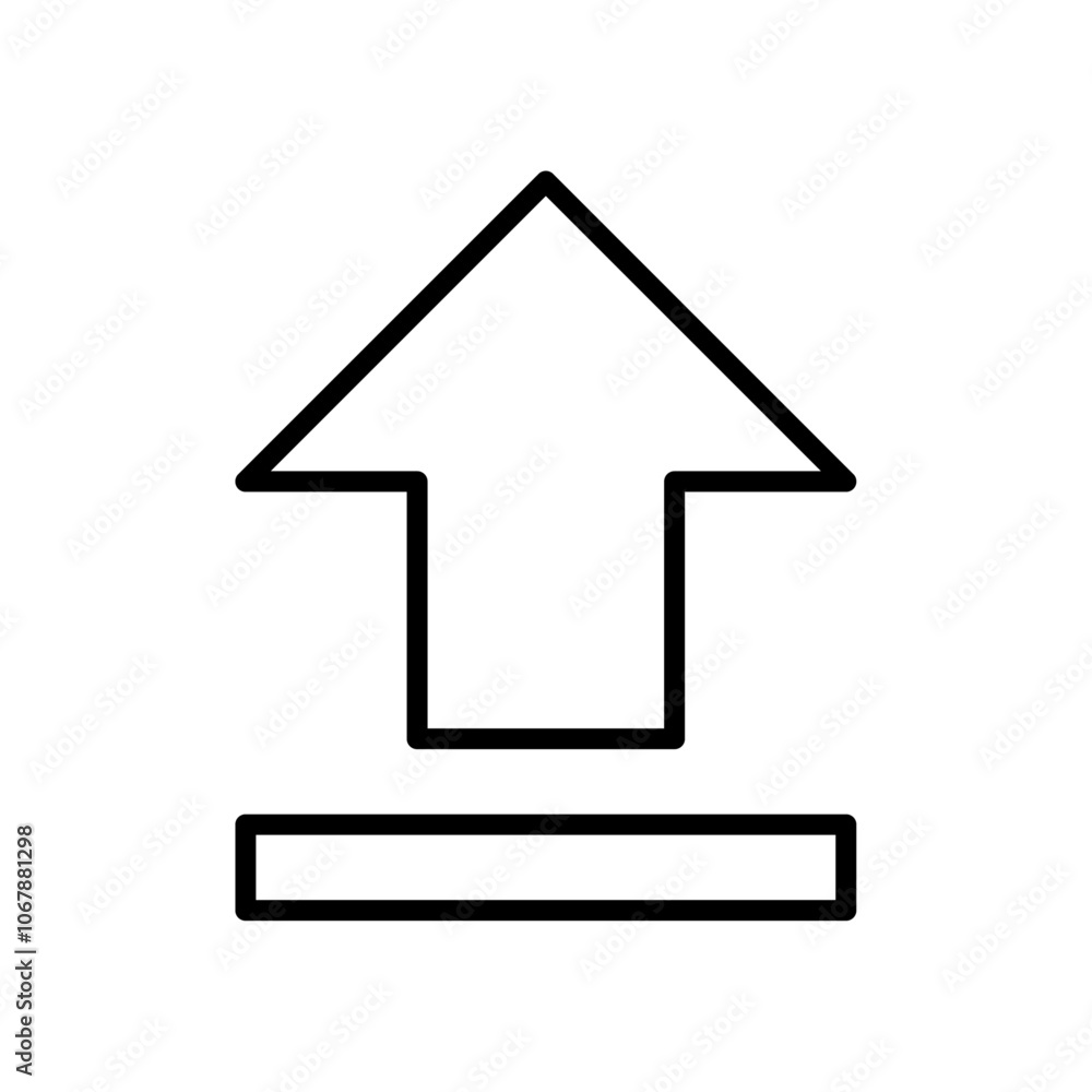 Upload icon Outline set in black and white color