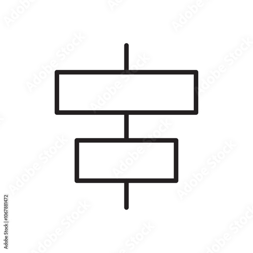 Align center icon Outline set in black and white color