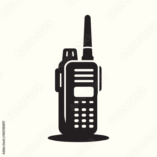 walkie talkie logo vector, walkie talkie silhouette vector icon black and white