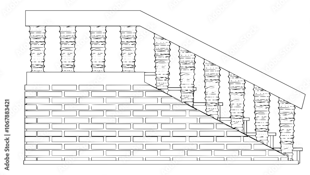Staircase Balustrade Designs 2D vector Staircase Balustrade Designs 2D vector