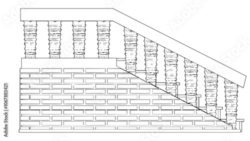 Staircase Balustrade Designs 2D vector