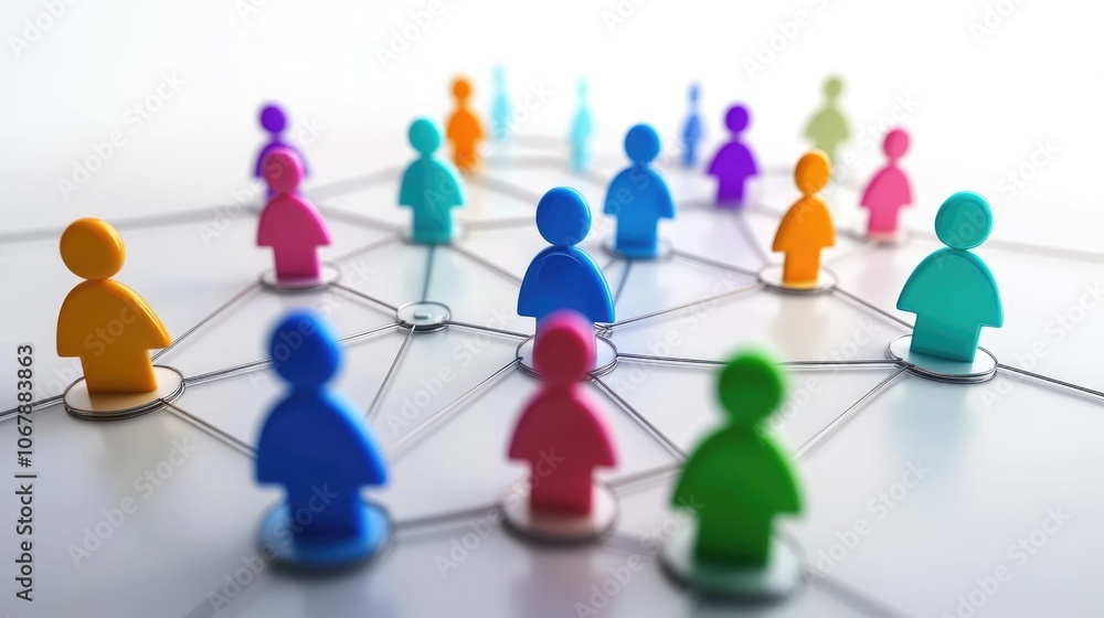 Social media network connection, people icons on white background. Global internet technology and online data exchange Social media network connection, people icons on white background. Global internet technology and online data exchange