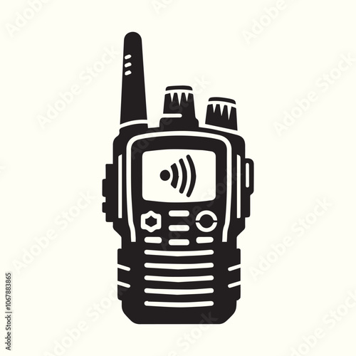 walkie talkie logo vector, walkie talkie silhouette vector icon black and white