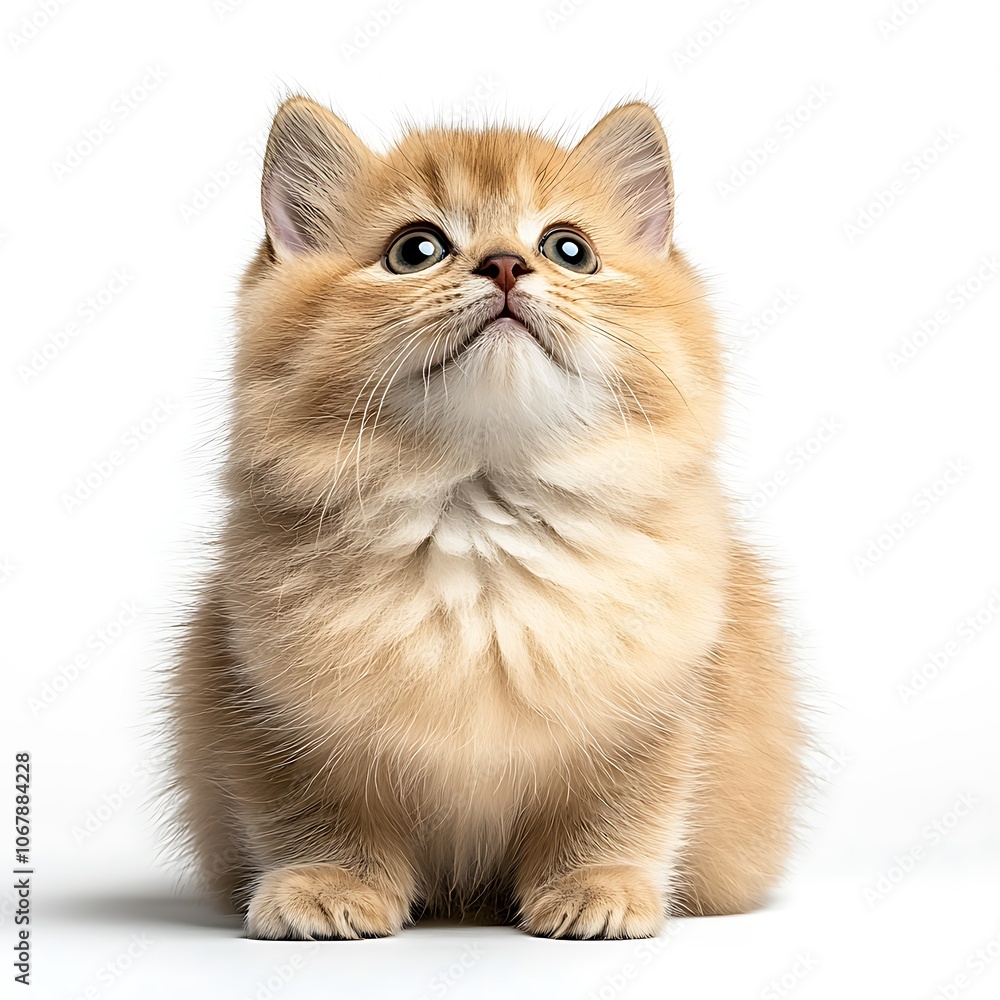 Playful Chinchilla Cat Isolated on White Background Playful Chinchilla Cat Isolated on White Background