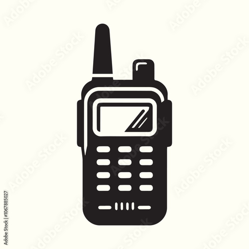 walkie talkie logo vector, walkie talkie silhouette vector icon black and white