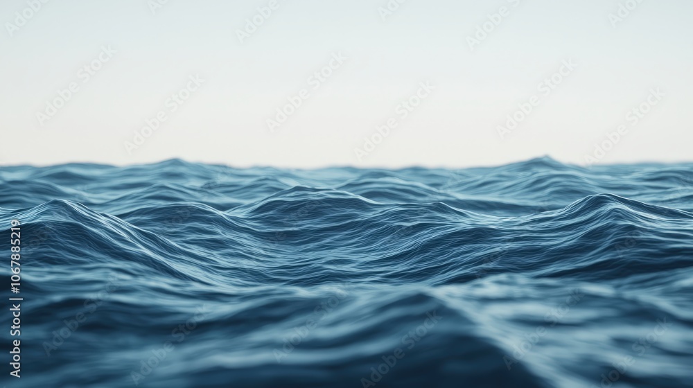 Calm Ocean Waves Blue Water Surface Minimalist Seascape Calm Ocean Waves Blue Water Surface Minimalist Seascape
