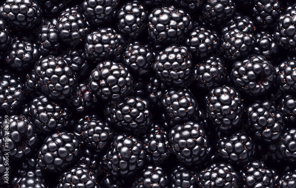 packed blackberries, showcasing their dark, glossy, bumpy texture, highlights intricate natural patterns. packed blackberries, showcasing their dark, glossy, bumpy texture, highlights intricate natural patterns.