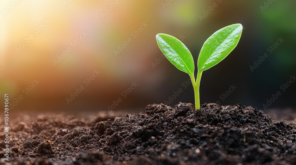 New Life Green Sprout Emerging From Soil Plant Growth Early Spring Nature Photograph New Life Green Sprout Emerging From Soil Plant Growth Early Spring Nature Photograph