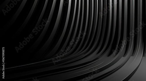 Abstract black curved lines creating a dynamic visual effect.