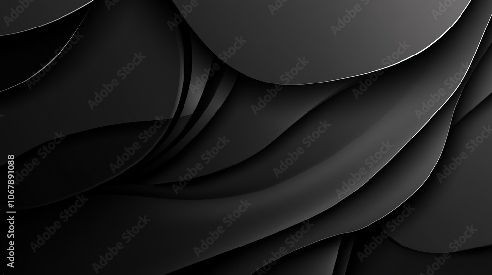 Abstract black waves creating a smooth, modern design. Abstract black waves creating a smooth, modern design.