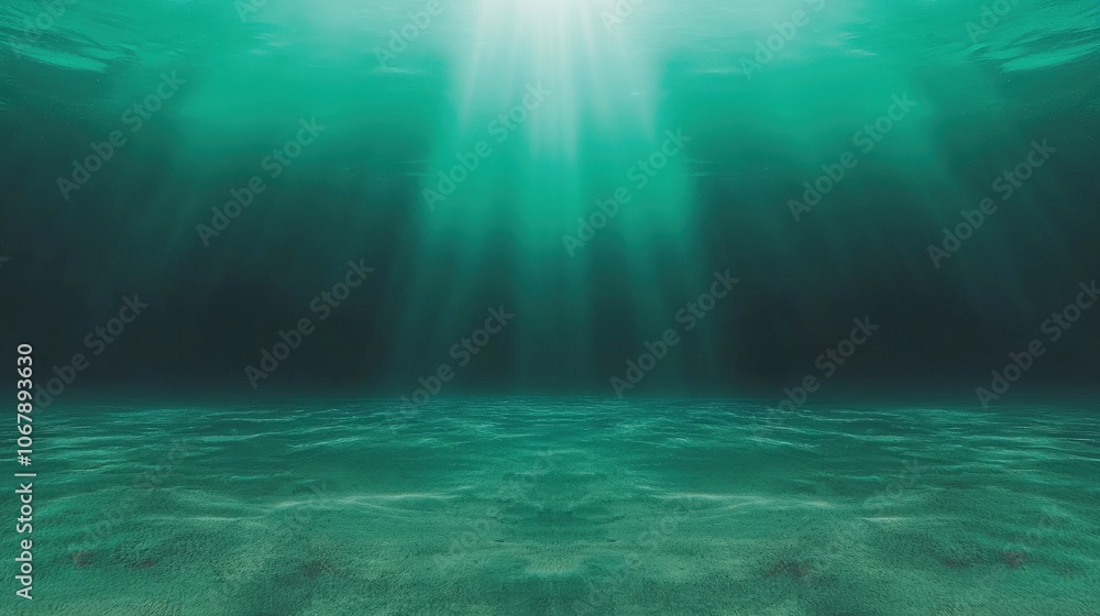 Underwater Scene with Light Rays and Sandy Bottom Ocean Background Underwater Scene with Light Rays and Sandy Bottom Ocean Background