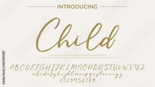 Child Font Stylish brush painted an uppercase vector letters, alphabet, typeface