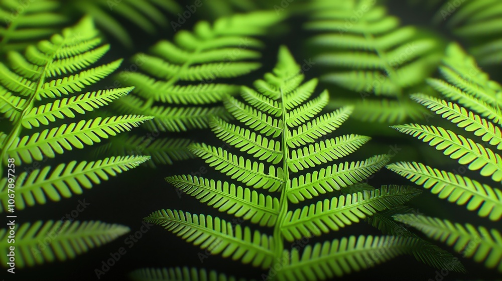 Lush Green Fern Fronds Close Up Nature Texture Background Lush Green Fern Fronds Close Up Nature Texture Background
