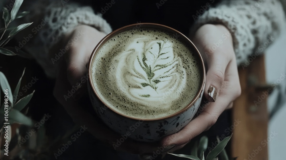 Carefully crafted latte art in a cozy setting Carefully crafted latte art in a cozy setting