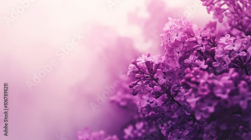 Beautiful lilac flowers with a soft pastel background