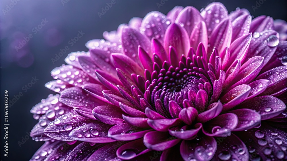 Close up photo of purple chrysanthemum with water drops and shadow, nature, floral, beauty, close-up, petals, plant Close up photo of purple chrysanthemum with water drops and shadow, nature, floral, beauty, close-up, petals, plant
