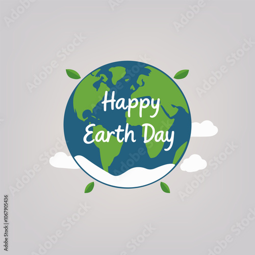 Happy earth day globe illustration