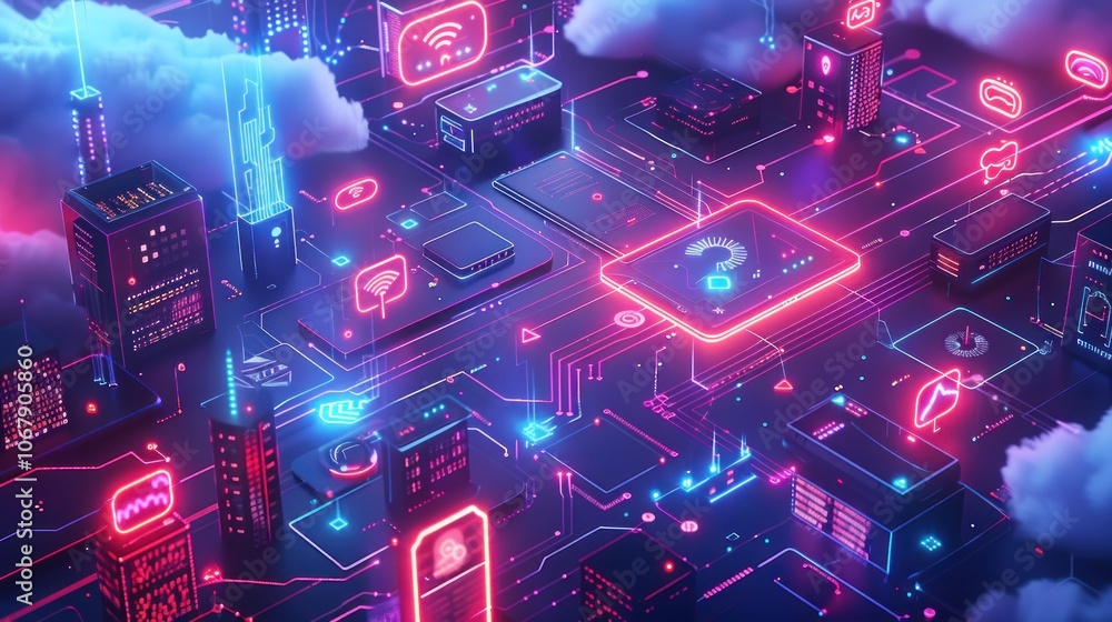 Cyberpunk Cityscape - Neon Glow Cyberpunk Cityscape - Neon Glow