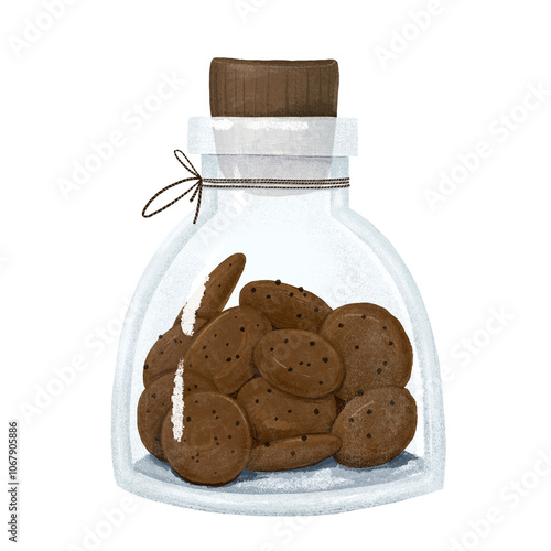 jar with chocolate chip cookies  photo