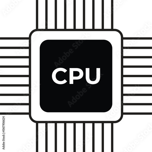 Cpu Processor icon. Computer motherboard symbol. Circuit board icon