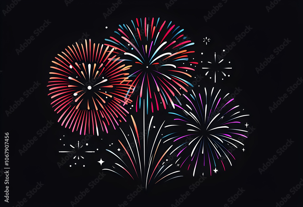 fireworks against a black background, Fireworks Icon fireworks against a black background, Fireworks Icon