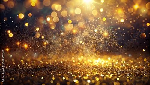 A shimmering expanse of golden particles, bathed in soft, warm light, creating a magical and celebratory ambiance.