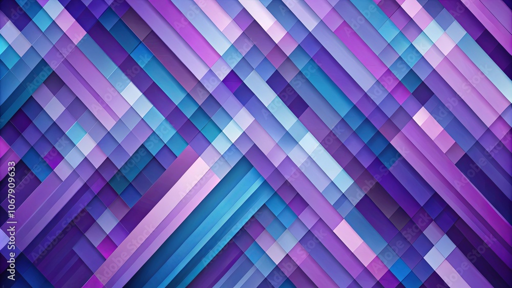 Abstract Geometric Pattern with Layered Stripes in Shades of Purple and Blue Abstract Geometric Pattern with Layered Stripes in Shades of Purple and Blue