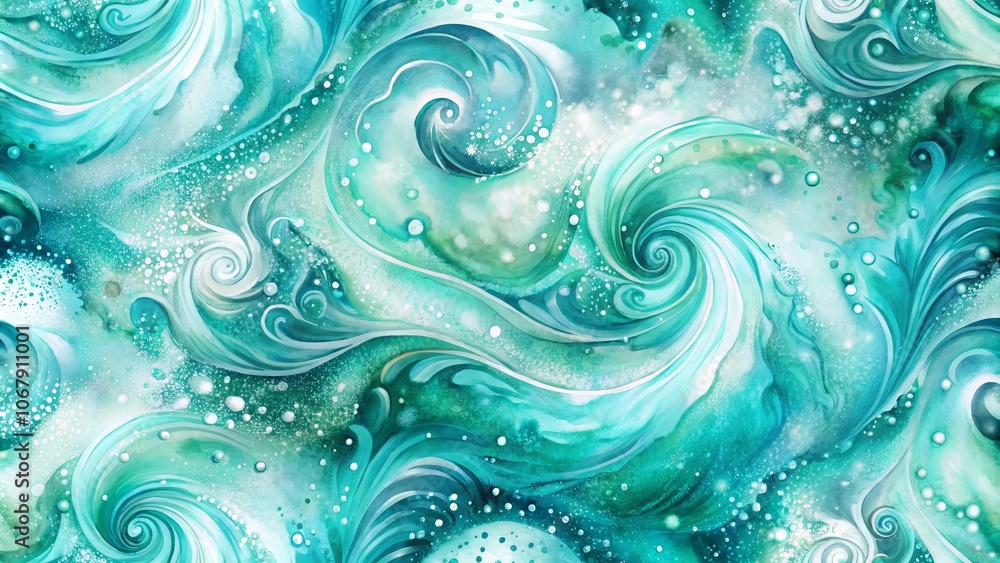 Whimsical Swirls of Turquoise and Silver, a Symphony of Abstract Water Patterns Whimsical Swirls of Turquoise and Silver, a Symphony of Abstract Water Patterns