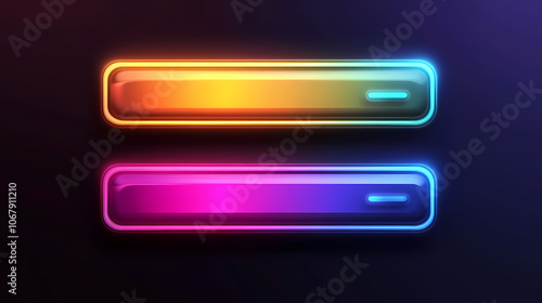 Abstract element lower third neon tab button. Neon. Illustration