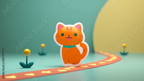 Wallpaper Mural Cute orange cat Torontodigital.ca