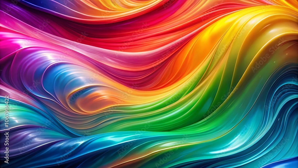 Obraz premium A Symphony of Curving Hues, An Abstract Masterpiece of Color and Form