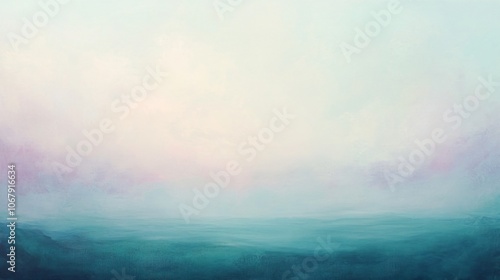 Dreamy Watercolor Sky Over Tranquil Sea