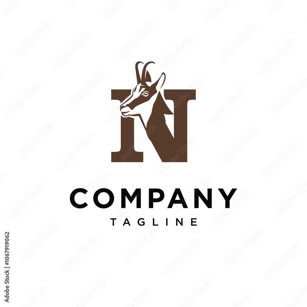 Letter N Chamois logo icon vector Letter N Chamois logo icon vector