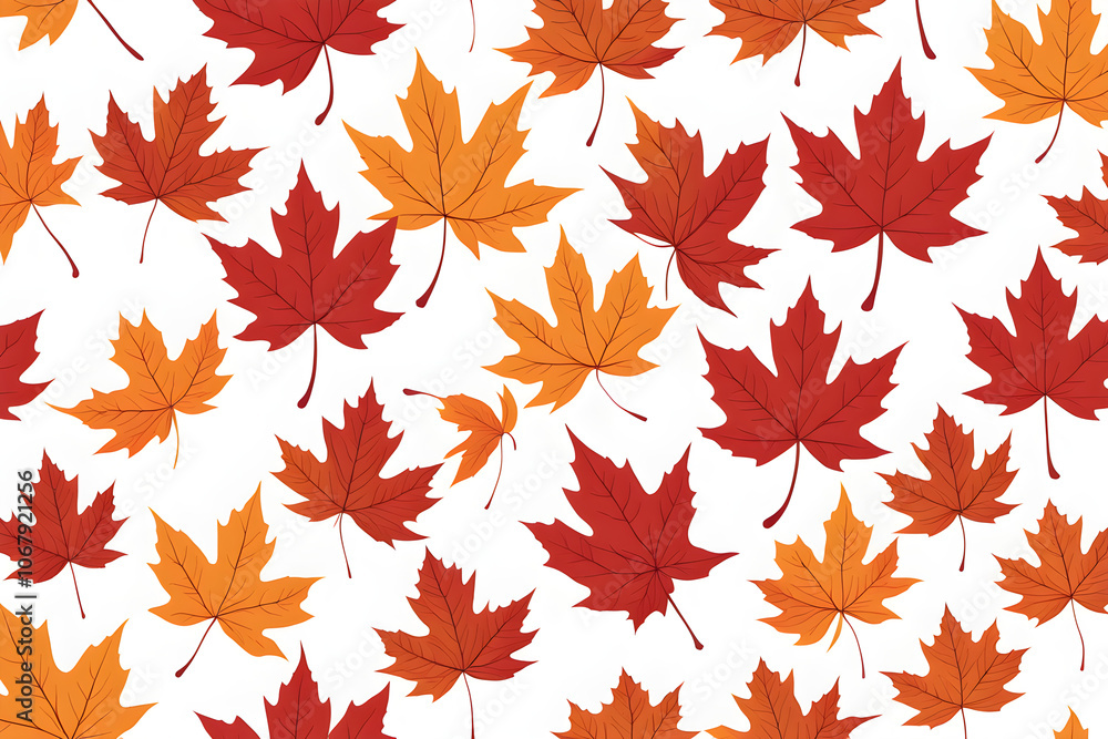 autumn leaves background, red and yellow stars, maple leaves isolated on white autumn leaves background, red and yellow stars, maple leaves isolated on white