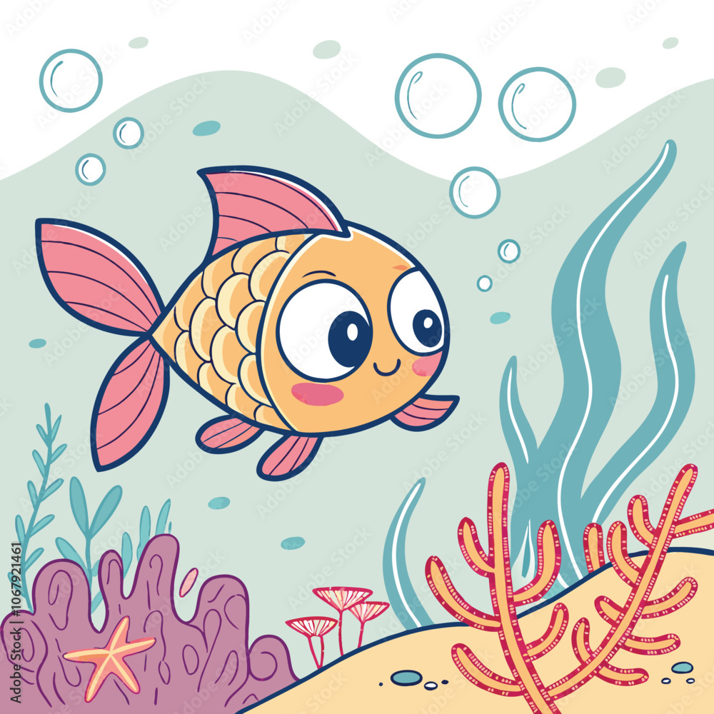 Fototapeta premium vector illustration of a fish