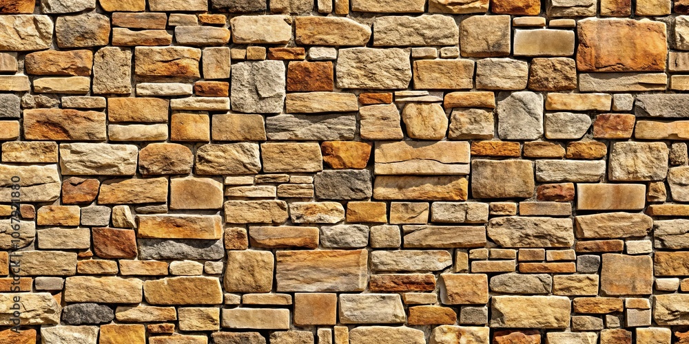 Fototapeta premium Stone wall texture with seamlessly tileable stone tiles , stone, wall, texture, seamless, tileable, tiles, background