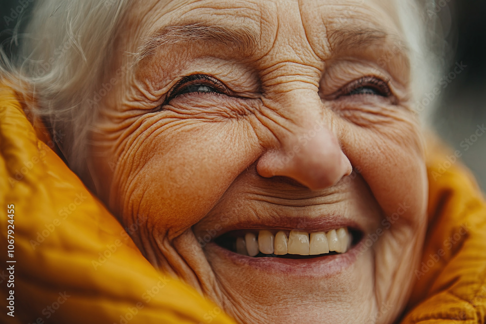 an elderly person and a young adult sharing a conversation and laughing. an elderly person and a young adult sharing a conversation and laughing.